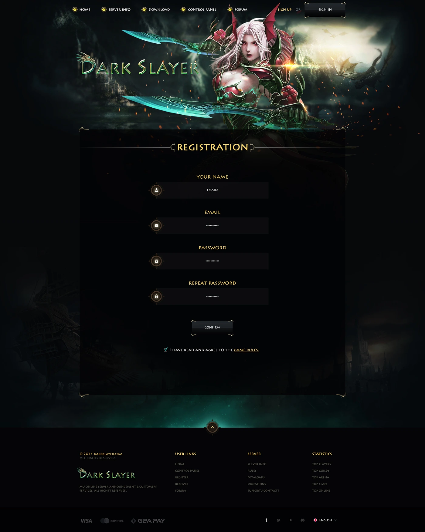 darkslayer mu online template html image 5