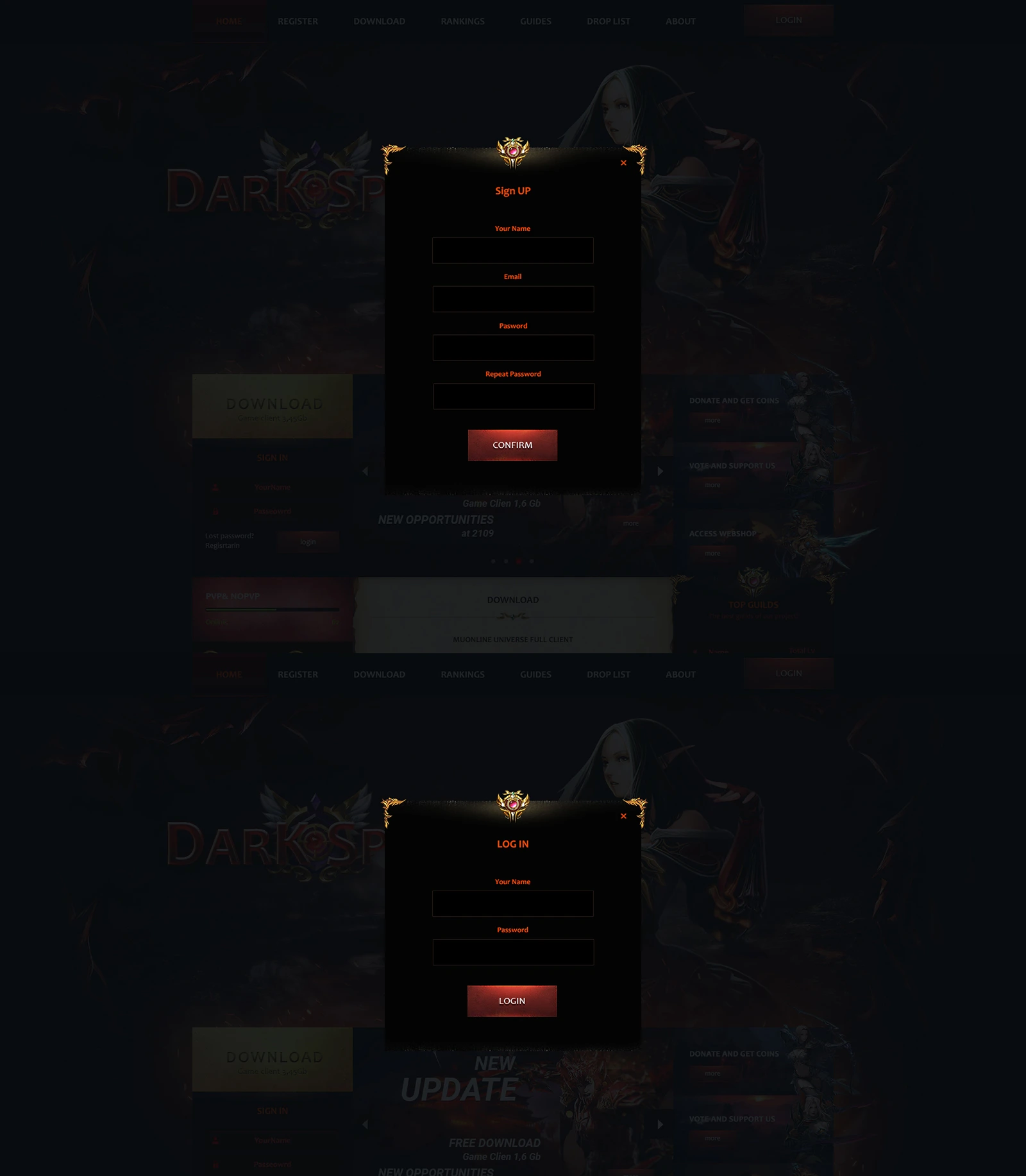 darkspace mu online template html image 4