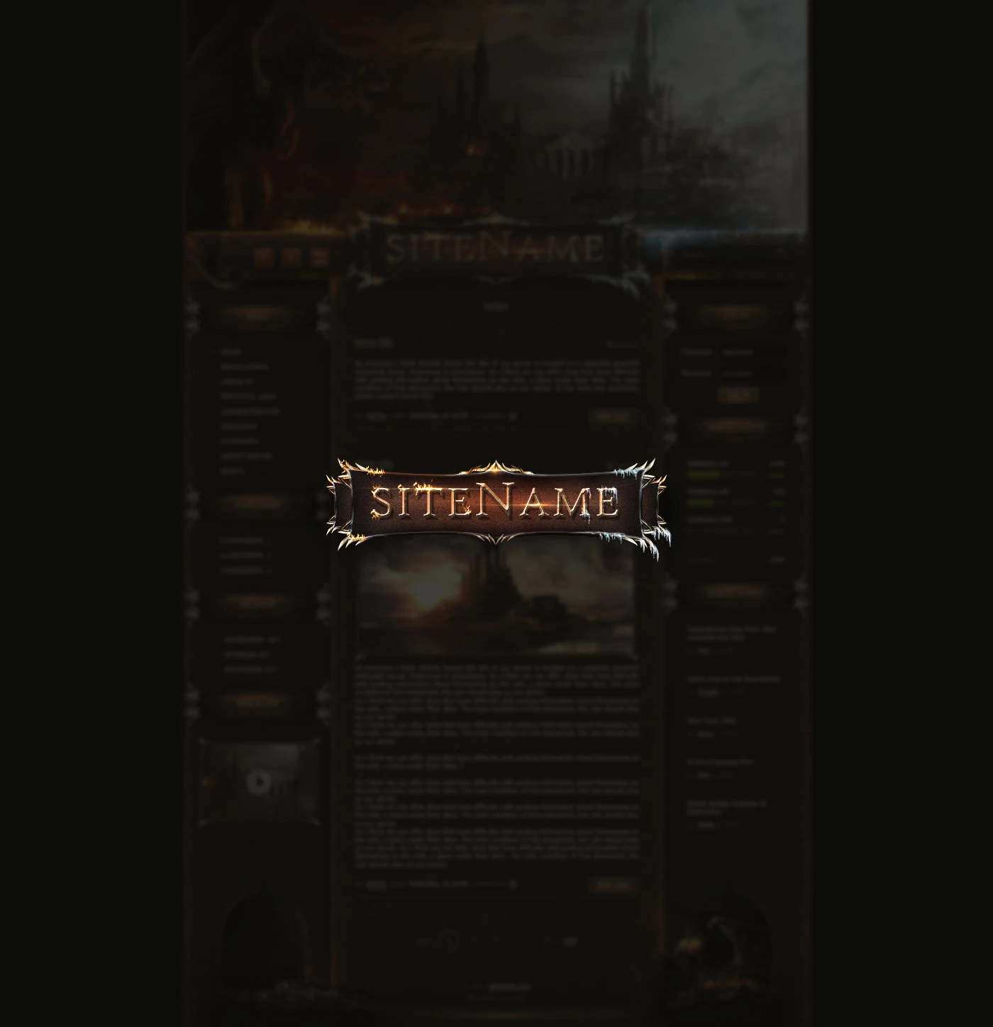 dragon castle lineage2 template psd image 2
