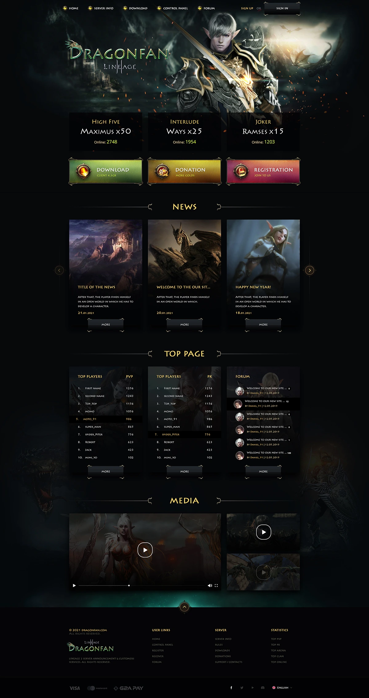 dragonfan lineage2 template html image 1