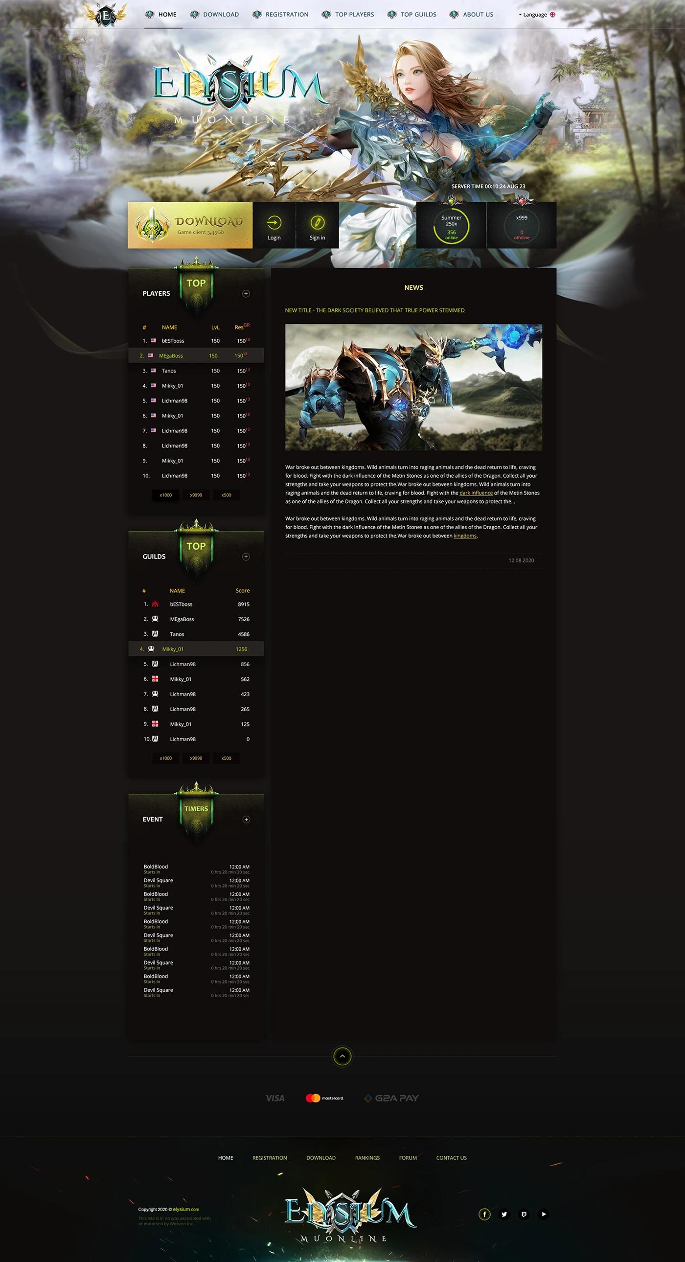 elysium mu online template html image 2