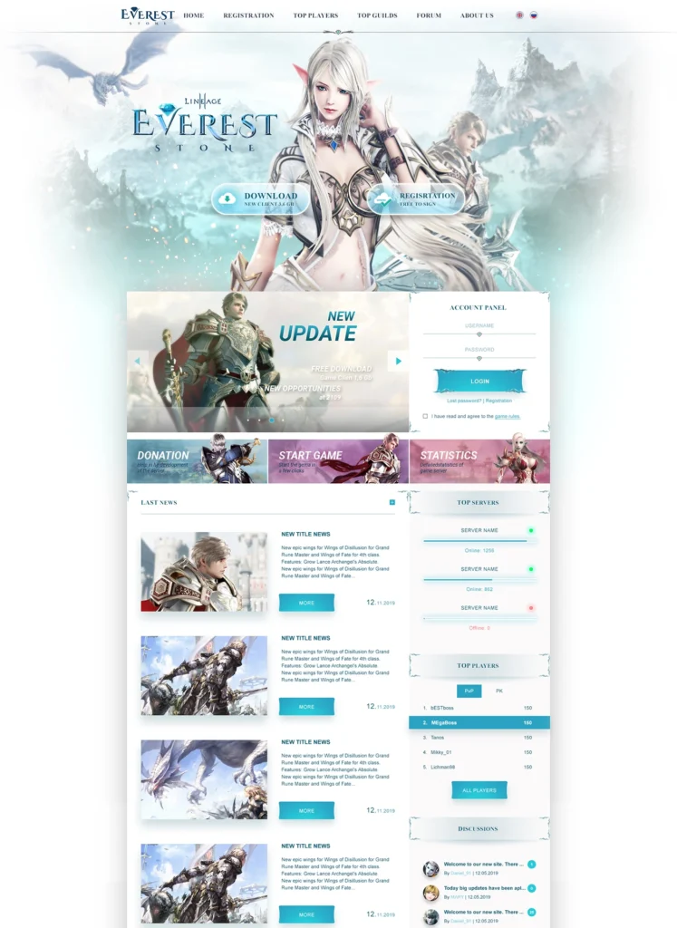 Everest Lineage2 Template HTML