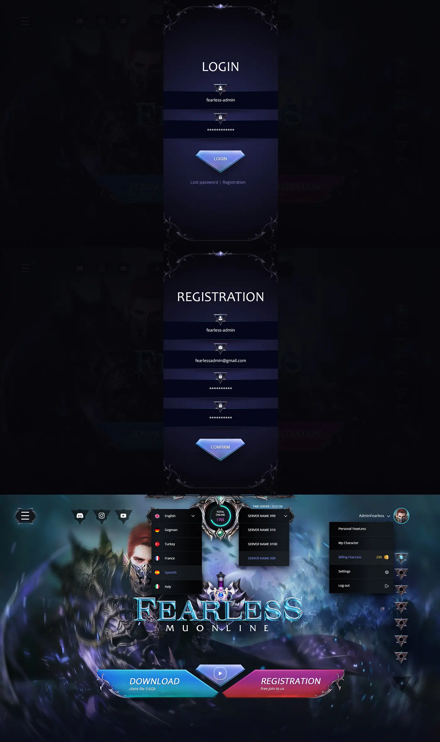 fearless Mu online template html image 3