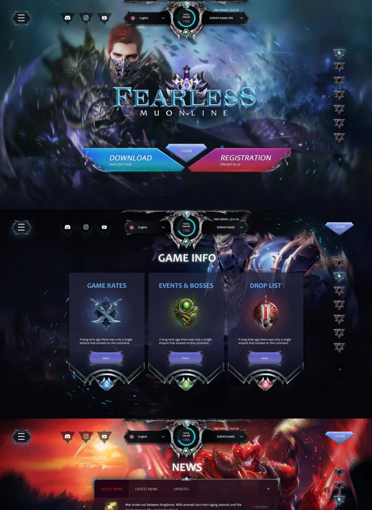 Fearless Mu Online Template PSD