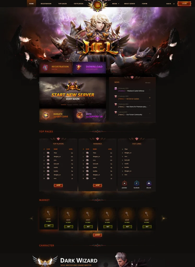 Hel Mu Online Template PSD