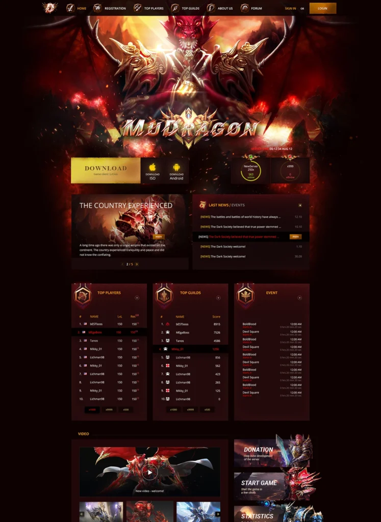 Mudragon Mu Online Template PSD