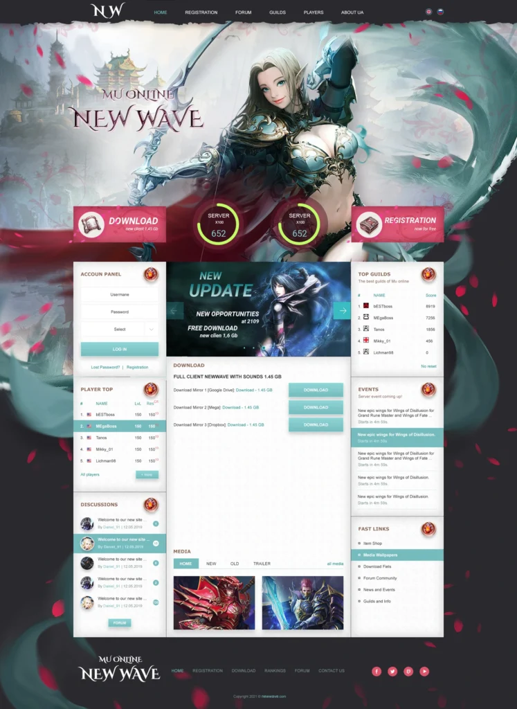New Wave Mu Online Template PSD