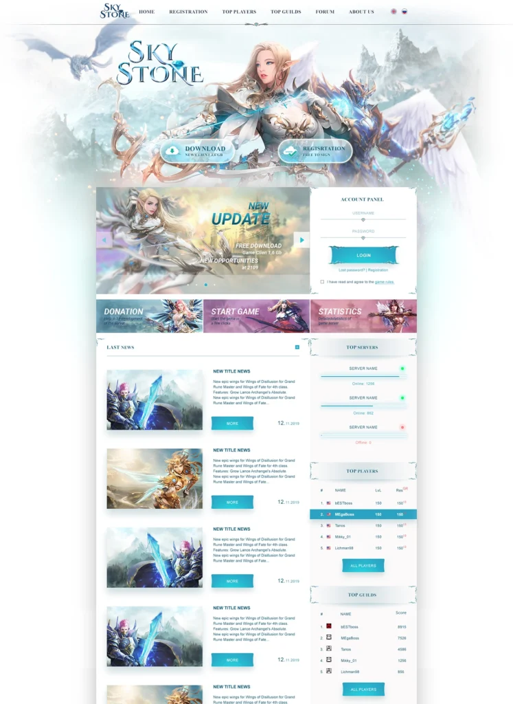 Skystone Mu Online Template PSD
