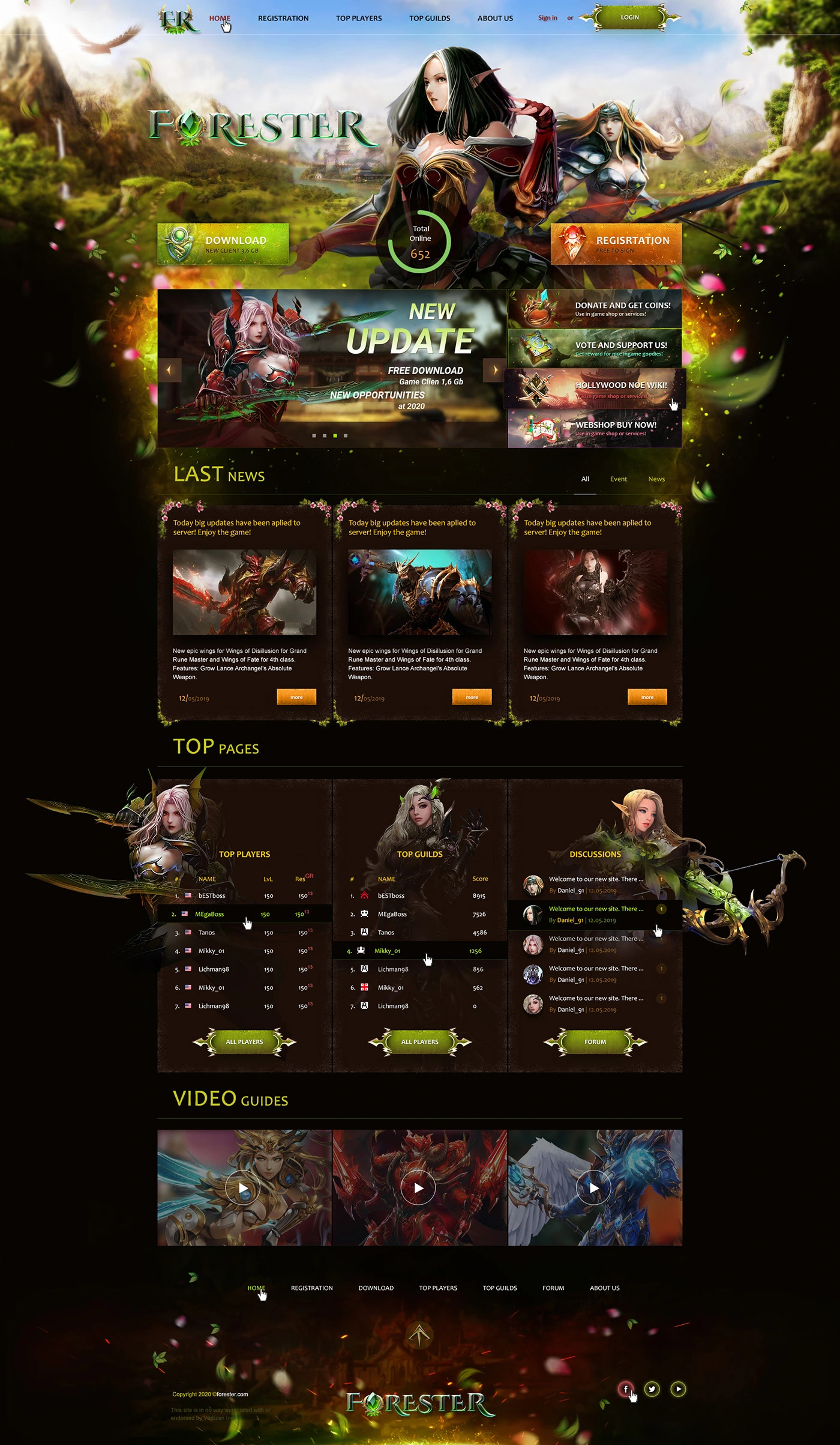 forester mu online template psd image 1