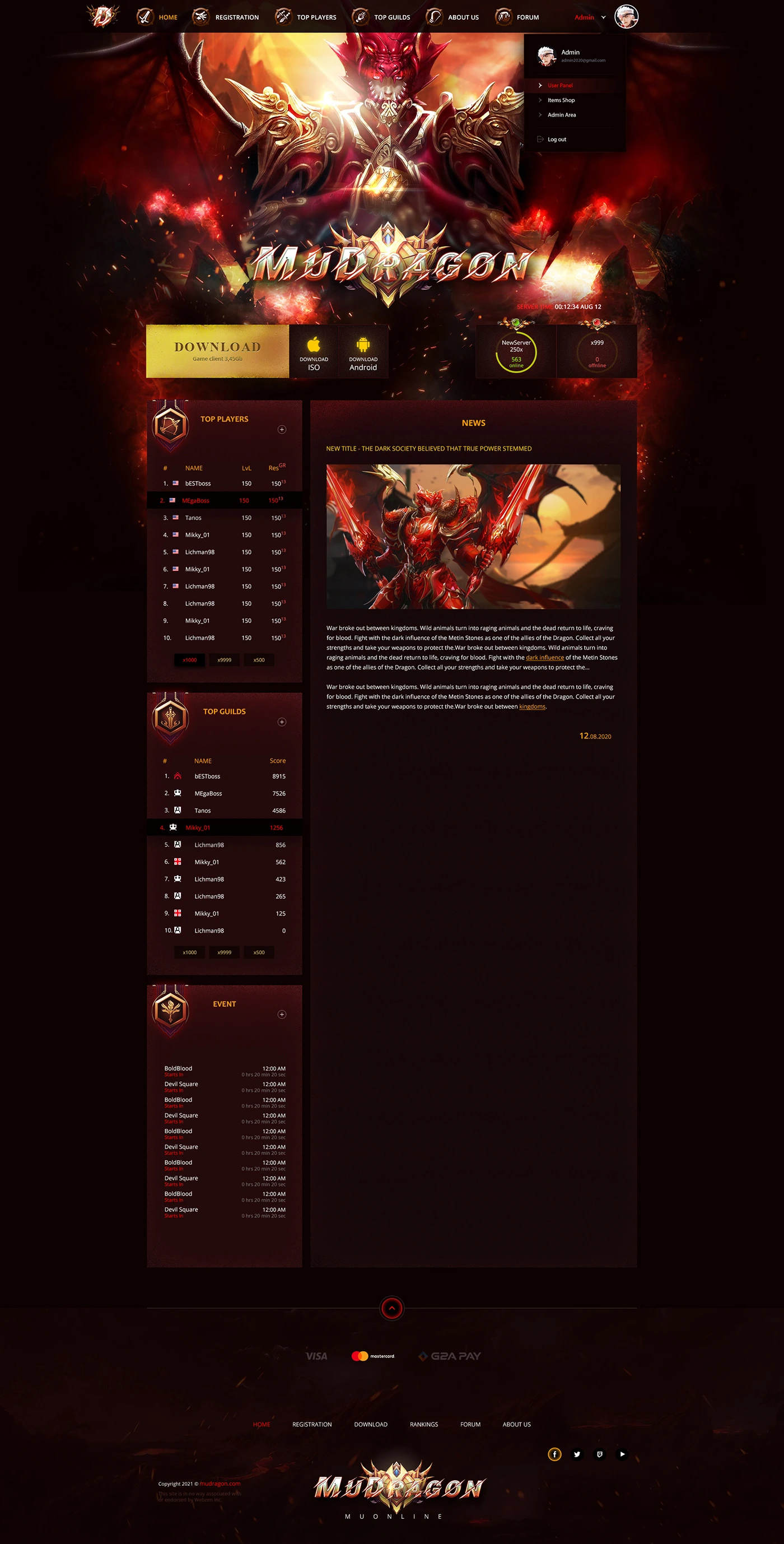 mudragon mu online template psd image 3