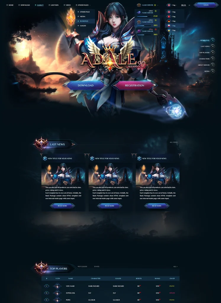 adale mu online template psd image1
