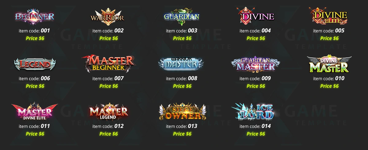 icons template ranks