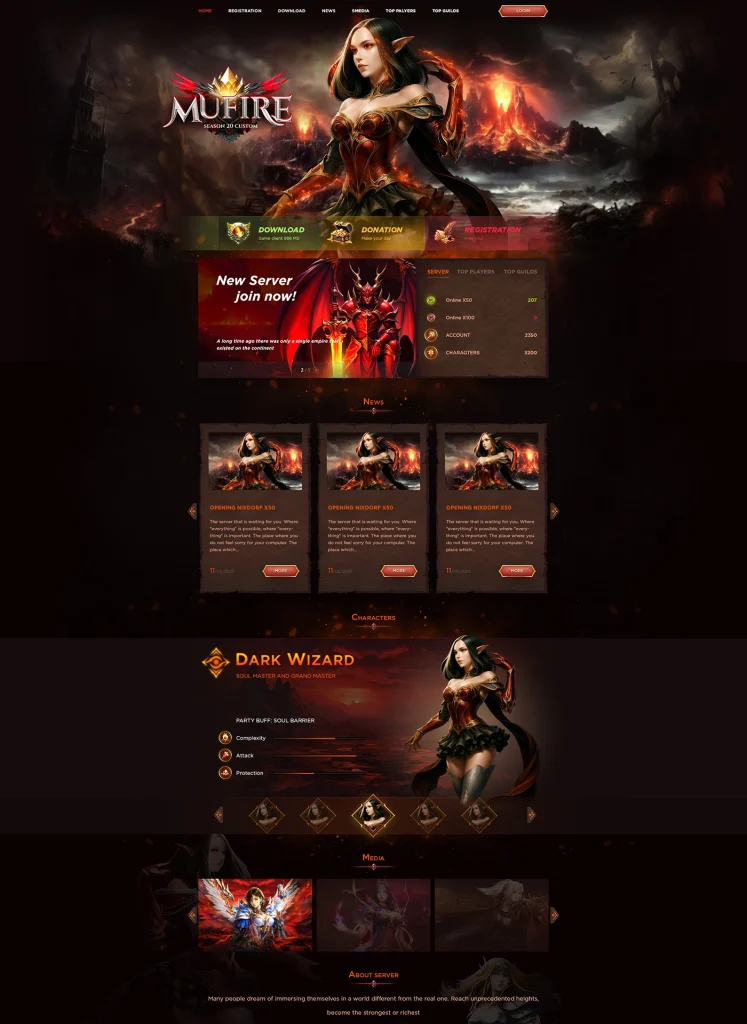 mufire mu online template html 12