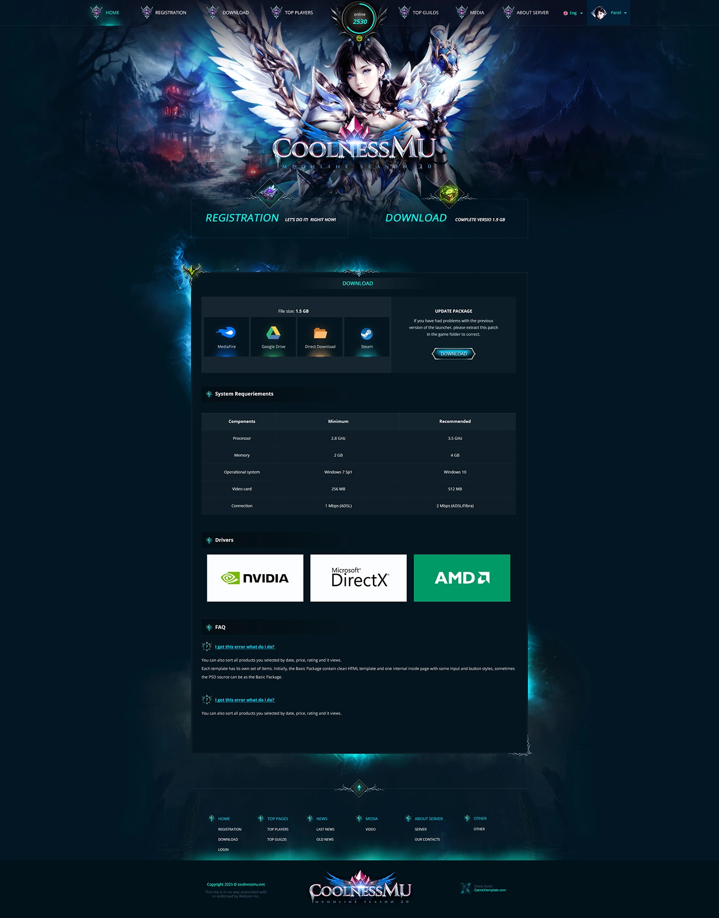 coolnessmu mu online template psd html 4