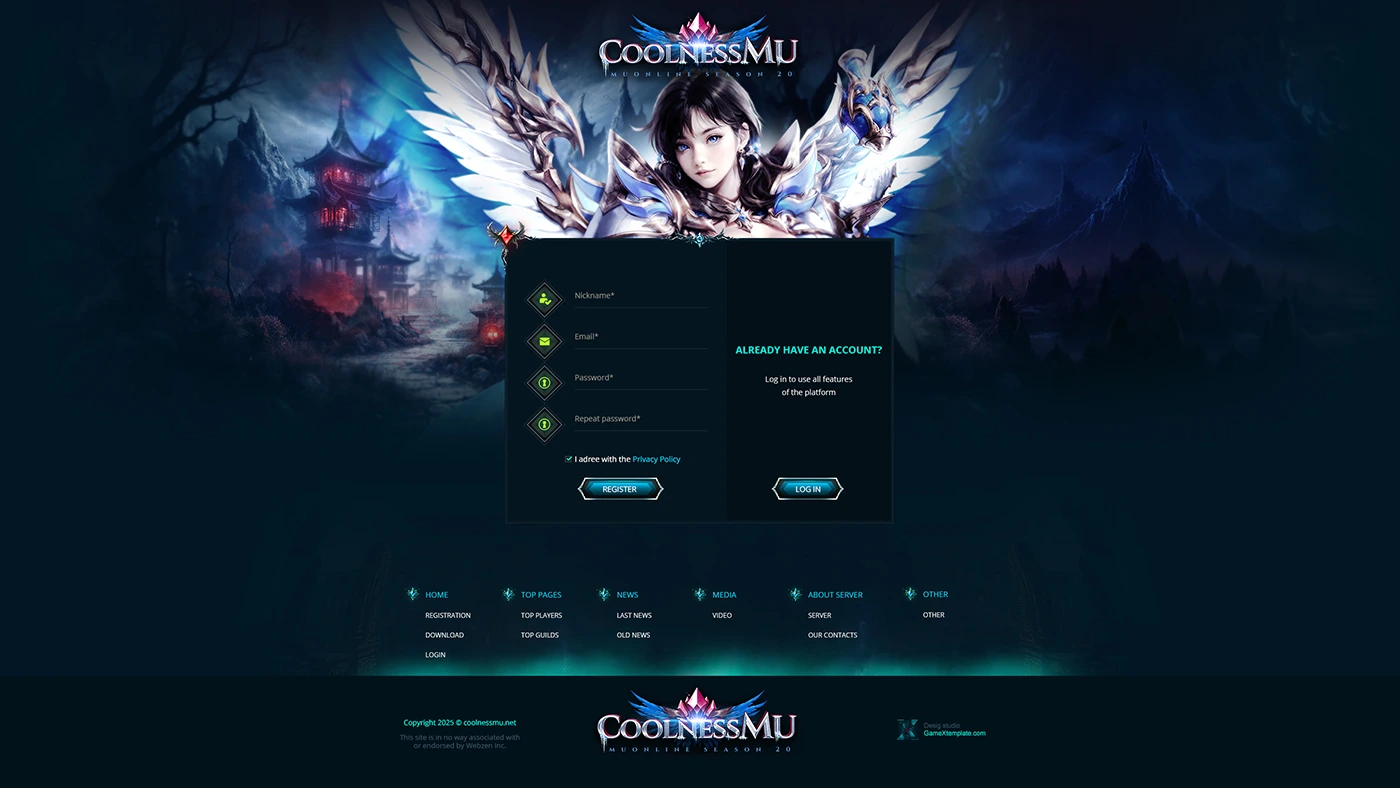 coolnessmu mu online template psd html 7